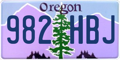 OR license plate 982HBJ