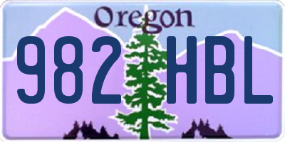 OR license plate 982HBL