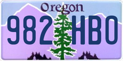 OR license plate 982HBO