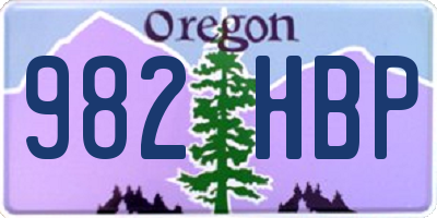 OR license plate 982HBP