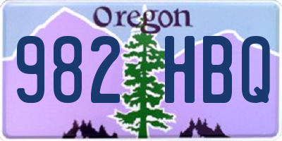 OR license plate 982HBQ