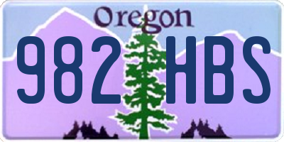 OR license plate 982HBS