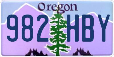 OR license plate 982HBY