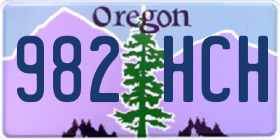 OR license plate 982HCH