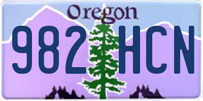 OR license plate 982HCN