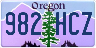 OR license plate 982HCZ