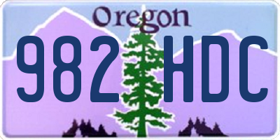 OR license plate 982HDC