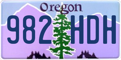 OR license plate 982HDH
