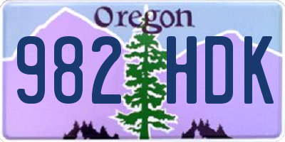 OR license plate 982HDK