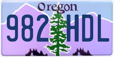 OR license plate 982HDL