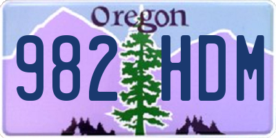OR license plate 982HDM