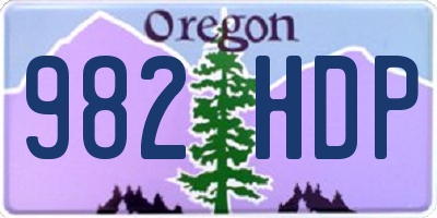 OR license plate 982HDP