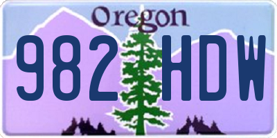 OR license plate 982HDW