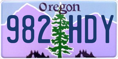 OR license plate 982HDY