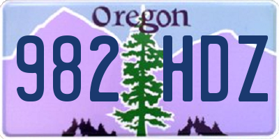 OR license plate 982HDZ