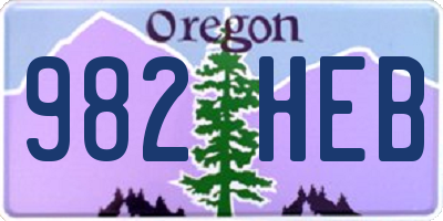 OR license plate 982HEB