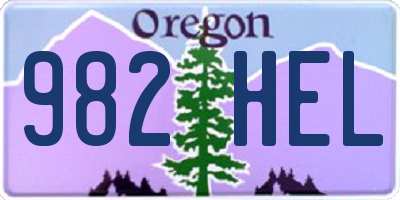 OR license plate 982HEL
