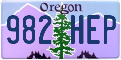 OR license plate 982HEP