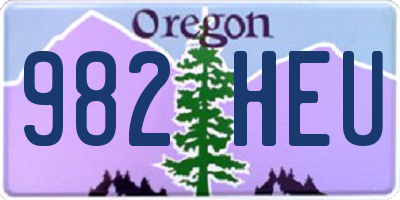 OR license plate 982HEU