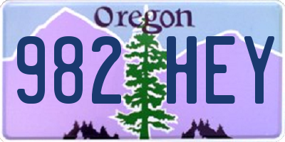 OR license plate 982HEY