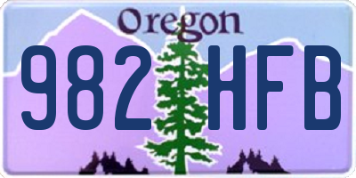 OR license plate 982HFB