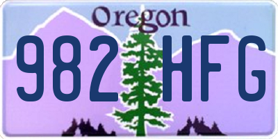 OR license plate 982HFG