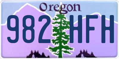 OR license plate 982HFH