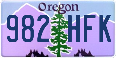 OR license plate 982HFK