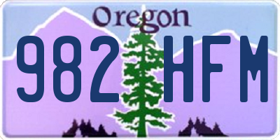 OR license plate 982HFM