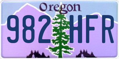 OR license plate 982HFR