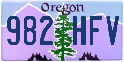 OR license plate 982HFV