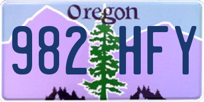 OR license plate 982HFY