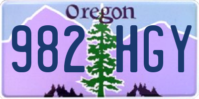 OR license plate 982HGY