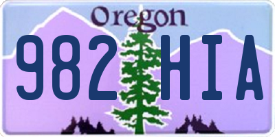 OR license plate 982HIA