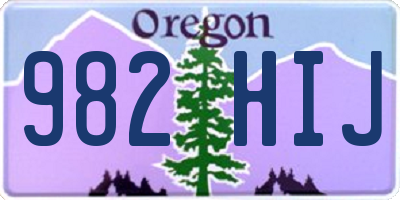 OR license plate 982HIJ