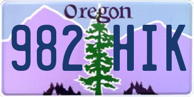 OR license plate 982HIK