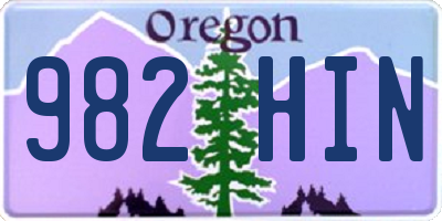 OR license plate 982HIN