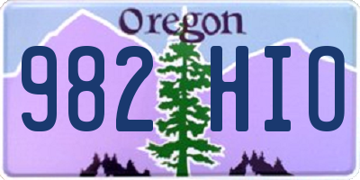 OR license plate 982HIO