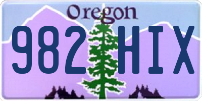 OR license plate 982HIX