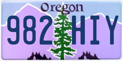 OR license plate 982HIY