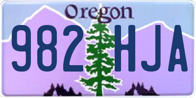 OR license plate 982HJA