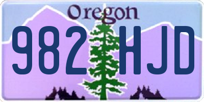 OR license plate 982HJD