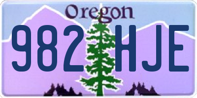 OR license plate 982HJE