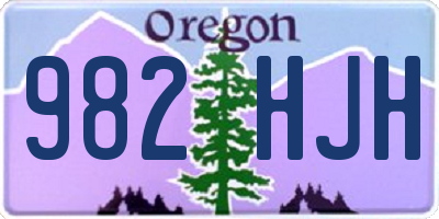 OR license plate 982HJH