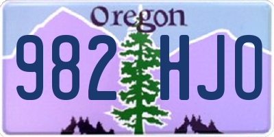 OR license plate 982HJO