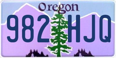 OR license plate 982HJQ