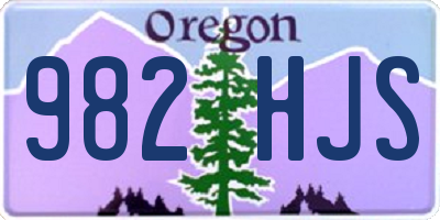 OR license plate 982HJS