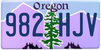 OR license plate 982HJV