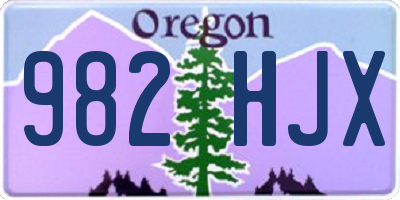 OR license plate 982HJX