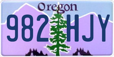 OR license plate 982HJY